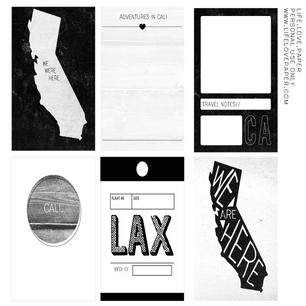 Image of California printable journal cards