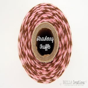 Image of Strawberry Truffle Pink and Brown Bakers Twine by Timeless Twine