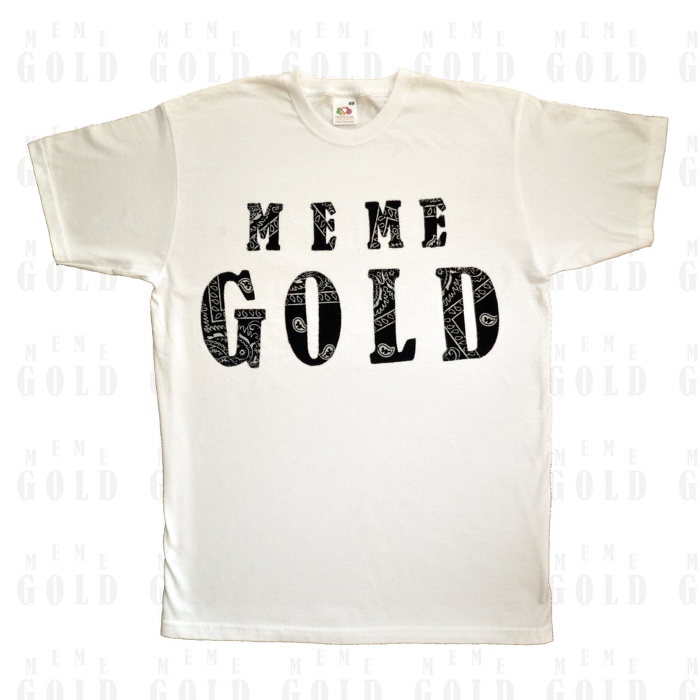 image of white meme gold t shirt