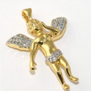 Image of 18K Micro Diamond Angel Peace Chain
