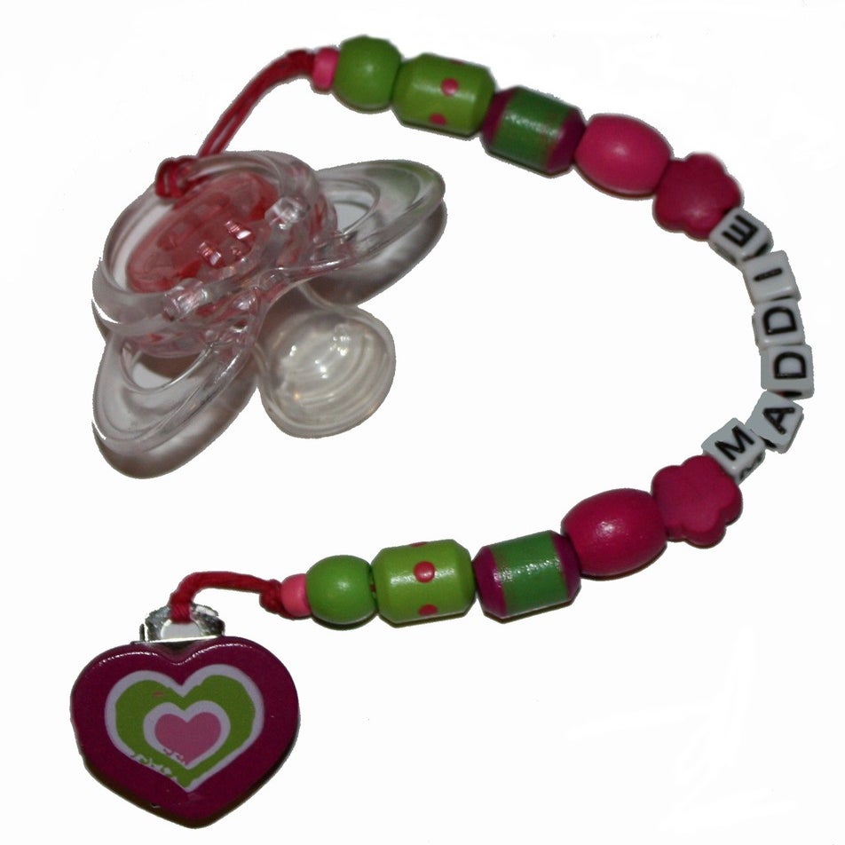 Image of Personalised Wooden Bead Dummy Clip