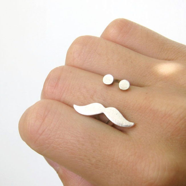 mr. mustache silver ring. 