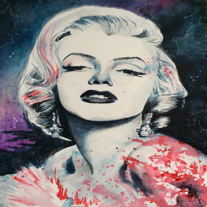 Marilyn Monroe ink painting • Urban Art Association