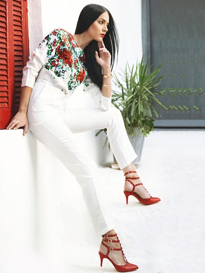 Image of Floral Print Jumpsuit With Long Sleeves